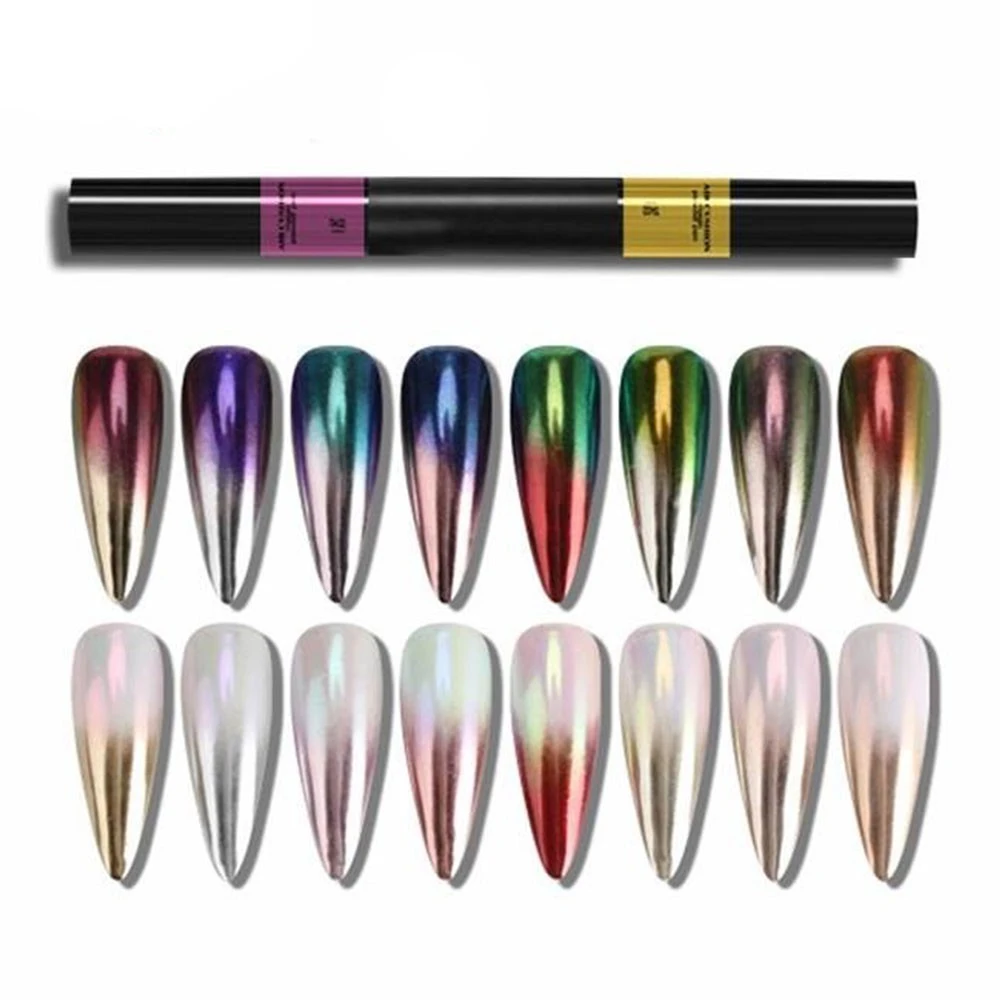 Polvo Efecto Espejo De 2 Tonos En Bolígrafo Con Esponja 1 Polvo Efecto Espejo De 2 Tonos En Bolígrafo Con Esponja