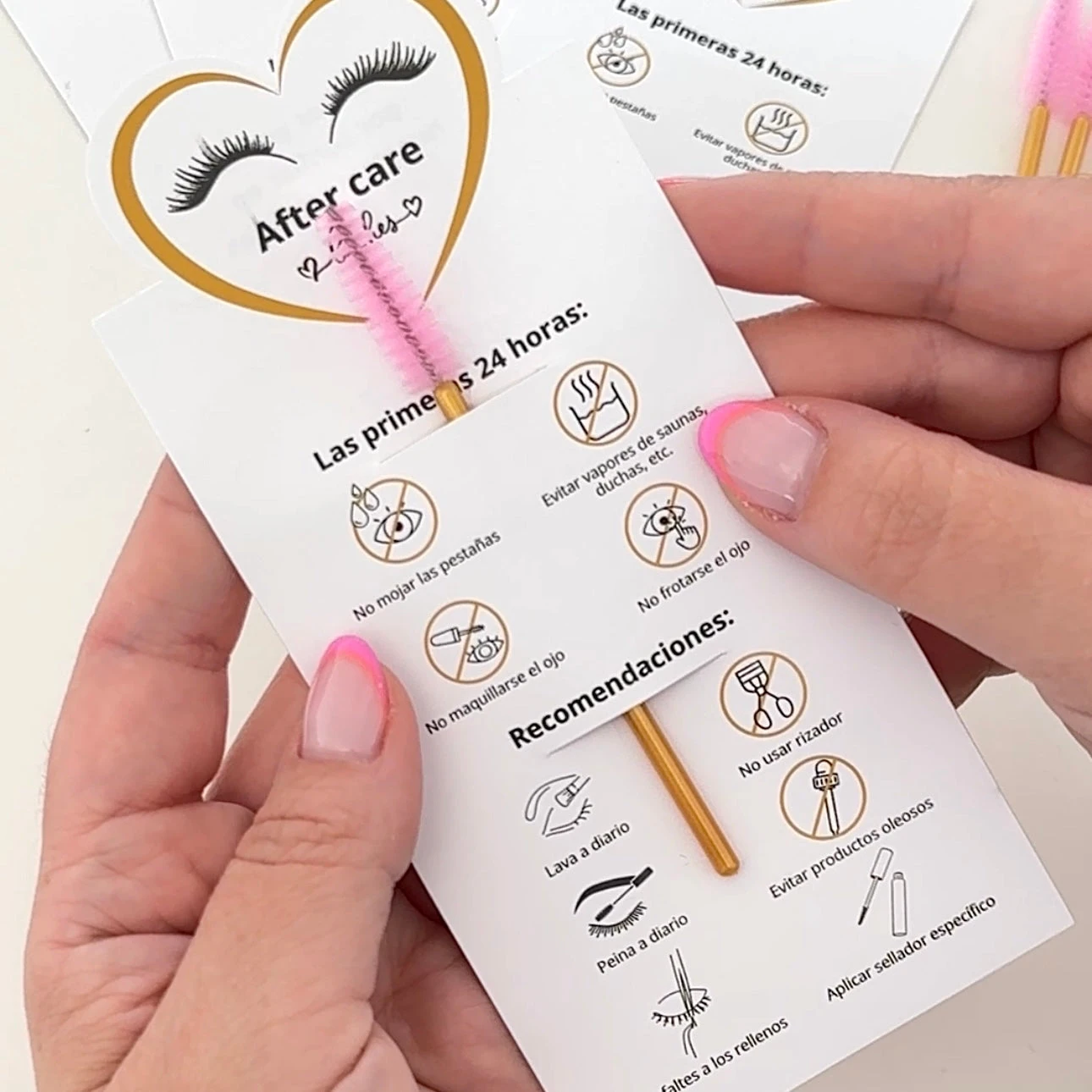 Tarjeta Cuidados Posteriores Extensiones De Pestañas - 20 Unidades 2 Tarjeta Cuidados Posteriores Extensiones De Pestañas - 20 Unidades - Imagen 2